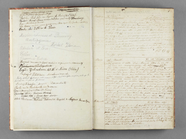 Livre de correspondance de Charles Steinbrenner pharmacien à Sainte Marie aux Mines - 197 p - 42 cm - en annexe revenus des Actions du Canal de Suez et liste de propriétés