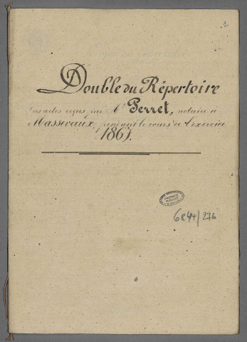 Doubles et copies de répertoire chronologique Me Joseph Perret