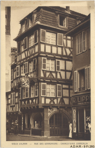 Colmar : rue des serruriers, charcuterie Zimmerlin