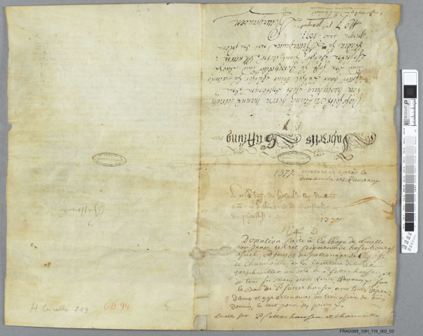 Donation faite en faveur de l'abbaye par Jean-Ulrich d'Asuel