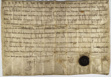 Confirmation des privilèges de l’abbaye de Murbach par Charlemagne en 772. Archives d'Alsace-Colmar cote 9G3/2