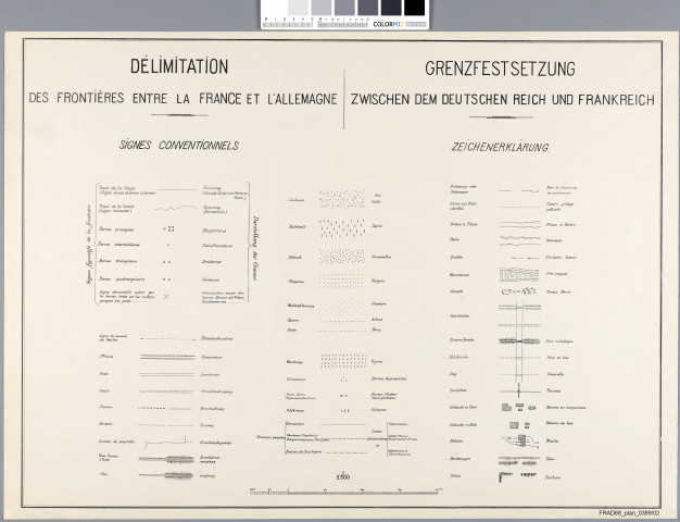 Tableau d'assemblage des cartes entre la France et le Pays de Bade