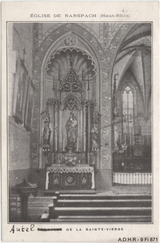 Ranspach : l'église, intérieur (l'autel)