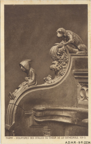 Thann, la collégiale : scultptures des stalles du chœur (XVIe siècle)