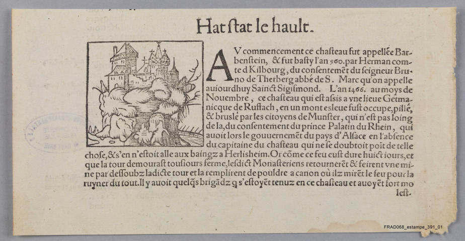 Hattstatt-le-Haut en 1548