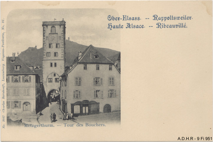 Ribeauvillé : Tour des Bouchers et place du marché