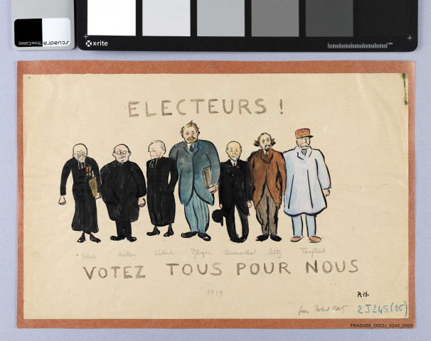 Deux caricatures de Robert Heitz relatives aux élections de 1919