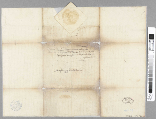 Lettre de la ville de Schaffhouse à celle de Fribourg-en-Brisgau