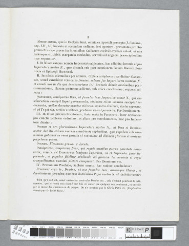 Circulaire de l'Evêque de Strasbourg invitant les curés à respecter un décret régulant les prières publiques pour l'Empereur.