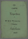 Double de répertoire chronologique Me Wendling