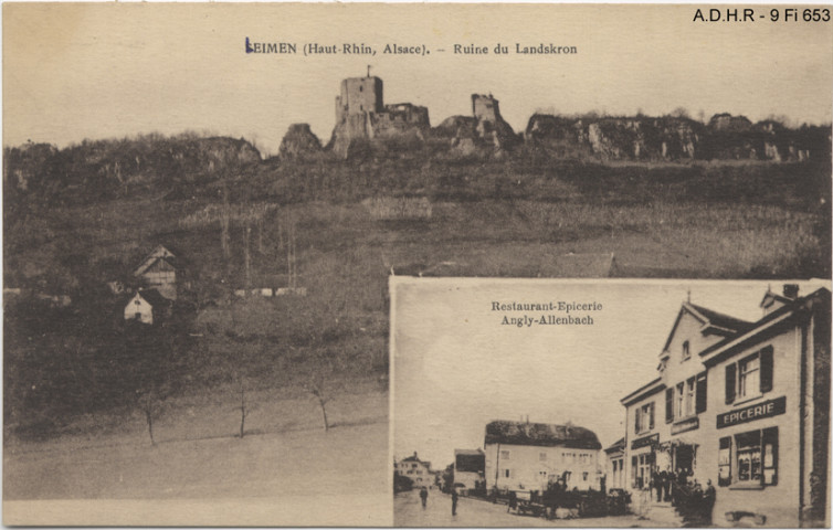 Leymen : ruines du Landskron, restaurant épicerie Angly-Allenbach