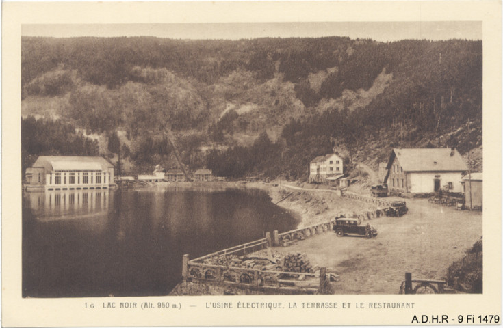 Le Lac Noir : l'usine électrique, la terrasse et le restaurant