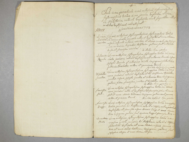 Habsheim - Paroisse catholique Saint-Martin - Registres de baptêmes, mariages et sépultures