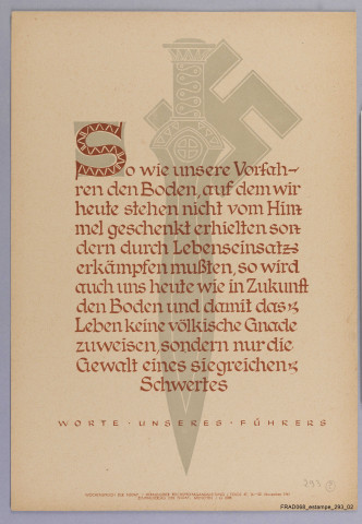 Wochenspruch der NSDAP 1941-1944. 75 placards de pensées et de maximes nazies