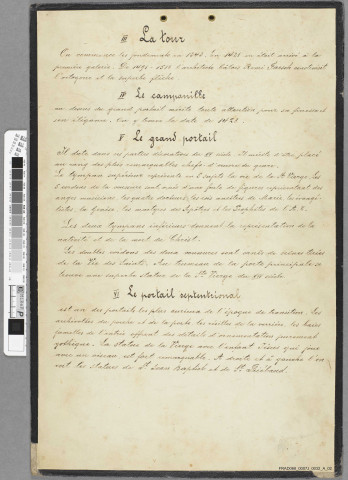 Tableaux descriptifs des parties les plus remarquables de la collégiale de Thann, jadis placées à l'entrée de l'église