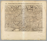 "Die Statt Roufach mit sampt dem Schloss Isenburg auffs fleissigest nach jetsiger Gelegenheit contrafehtet" Vue cavalière (Extr. de la "Cosmographie universelle" de S. Munster, III. Buch", von dem Teüschen land" DCLIIII- delv, 1548). Texte all. an v°