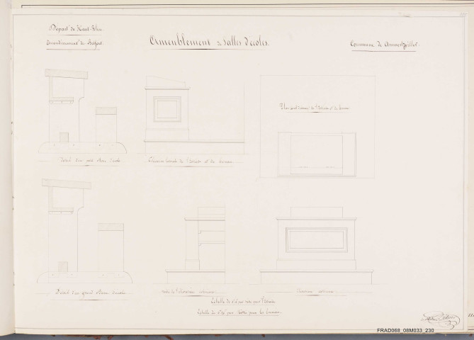 Détail du mobilier de l'école