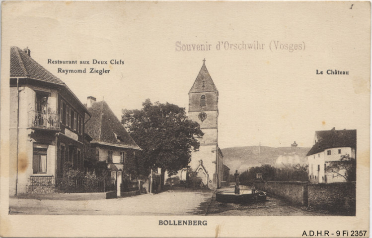 Bollenberg, souvenir d'Orschwihr : l'église, le château