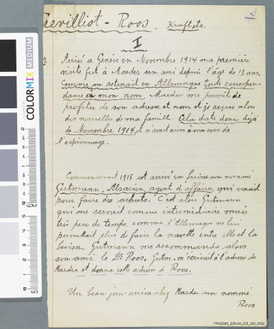 "Exposé de mes relations avec le Dr Roos" par Eugène Grévillot.