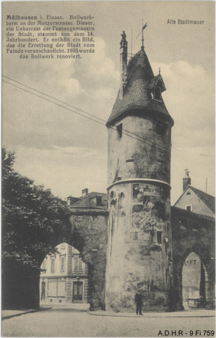 Mulhouse : le Bollwerk, tour du XIVe siècle