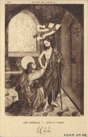 Colmar : musée Unterlinden : Jésus et Thomas de Martin Schongauer