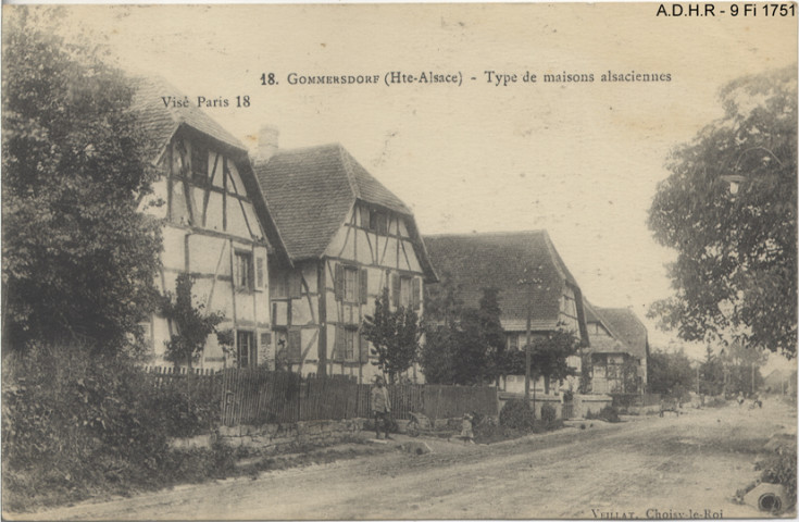 Gommersdorf, type de maisons alsaciennes