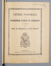 Lettre pastorale de Monseigneur Ruch, évêque de Strasbourg, à l'occasion de la prise de possession du siège épiscopal, en 1919.