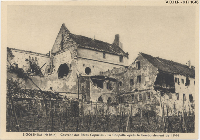 Sigolsheim : couvent des Capucins, chapelle après le bombardement de 1944