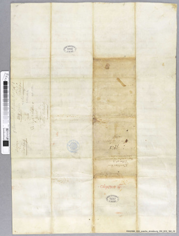 Abbaye de Marbach. Bulle du pape Calixte II confirmant les privilèges de l'abbaye de Marbach