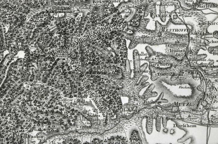 Carte de l'Alsace d'après Cassini