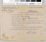 Courrier informant son père (?) que Paul doit rester à l'hôpital militaire (Roumanie) (typhus).