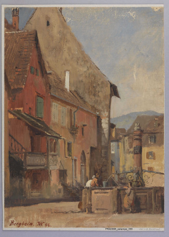 Bergheim : maisons et fontaine