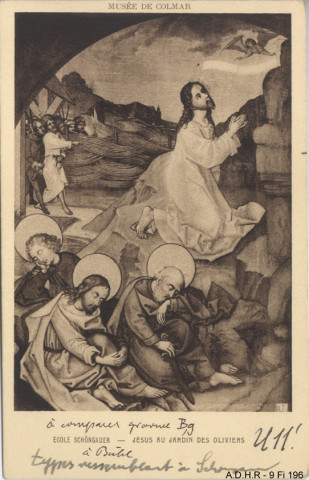 Colmar : musée Unterlinden : Jésus au Jardin des oliviers, école Schongauer