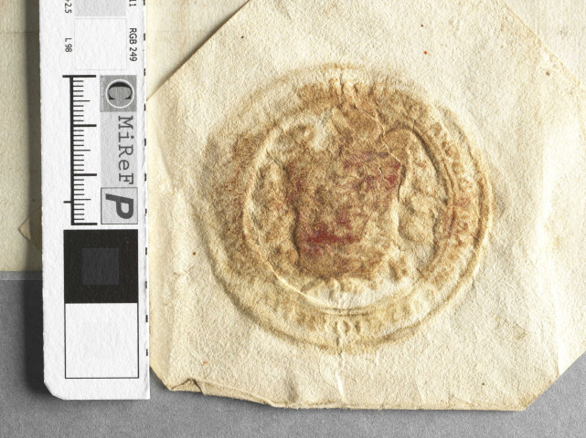 Lettre du roi Ferdinand sur la dot et l'engagement de la seigneurie de Ferrette aux Reich de Reichenstein