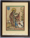 Les armes, les couleurs et le saint patron de Colmar en France. Au dos, lettre d'expertise de l'allemand Hans-heinrich Naumann (1937)