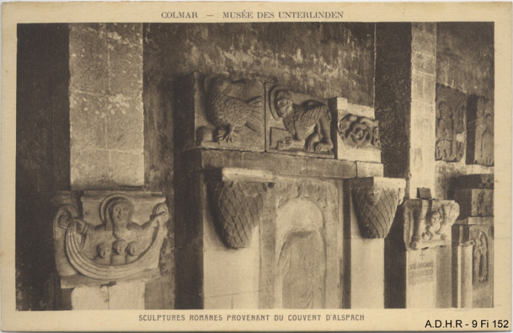 Colmar : musée Unterlinden : sculptures romanes provenant du couvent d'Alspach