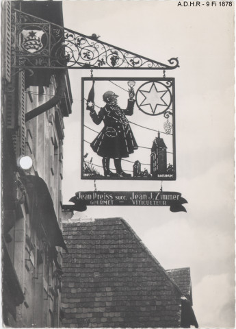 Riquewihr, Grand'rue : enseigne viticole "Preiss-Zimmer"