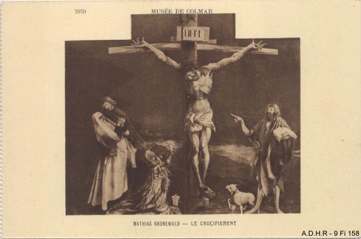 Colmar : musée Unterlinden : le crucifiement (l'ensemble) de Mathias Grunewald