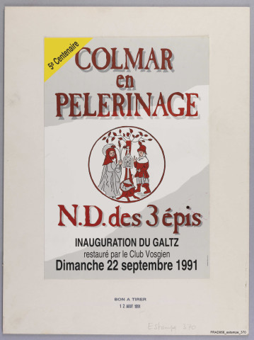 Trois-Epis : inauguration du Galtz restauré par le Club vosgien. 22 septembre 1991. Bon à tirer