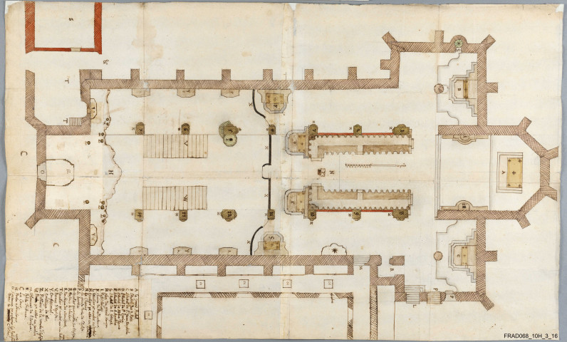 Plan de l'église de l'ancienne abbaye de Lucelle