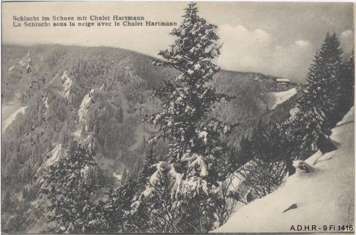 La Schlucht : sous la neige avec le chalet Hartmann