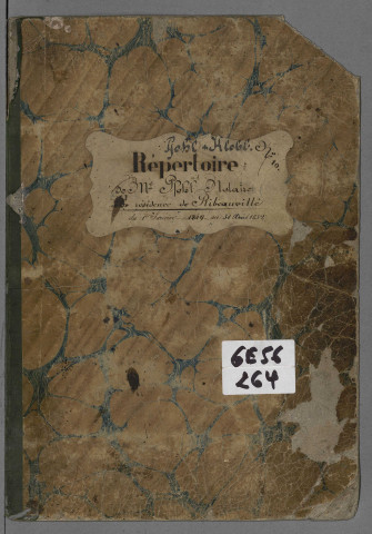 Répertoires chronologiques Me Pfohl, janvier-20 octobre 1849 ; Répertoires chronologiques Me Klobb, 21 janvier 1850 - 31 août 1852