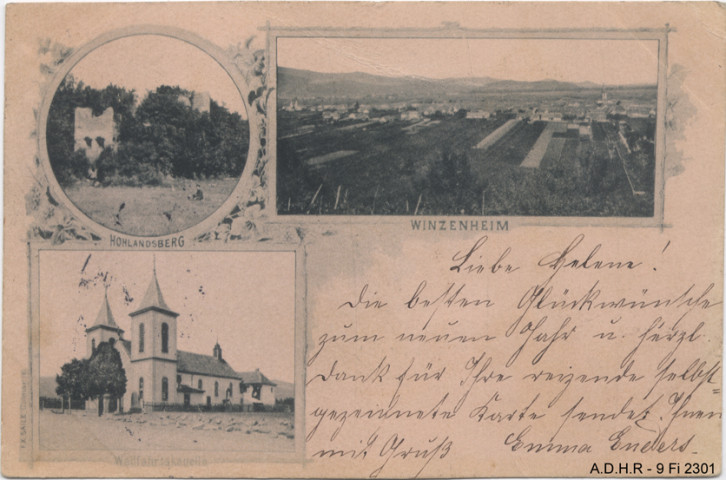 Wintzenheim (vue générale, chapelle Notre Dame, Hohlandsberg)