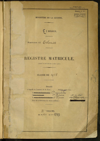matricules 1501-1893