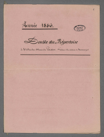 Doubles et copies de répertoire chronologique Me Charles Alexandre Lurdier