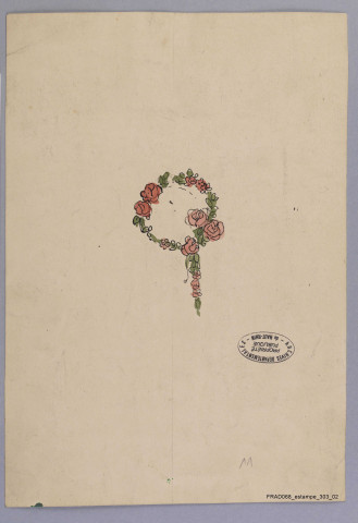 Les toits de l'église Saint-Martin, les Catherinettes, l'église protestante, les armes de la ville de Colmar et des guirlandes de fleurs avec l'inscription "Programm 8. Januar 1908". Au verso, couronne de fleurs.