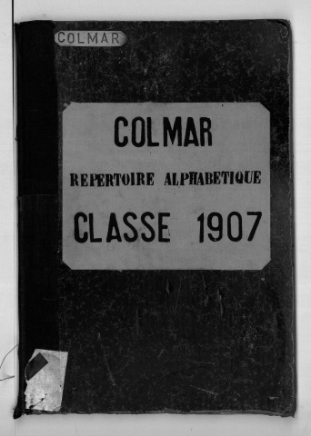 Bureau de recrutement de Colmar : table alphabétique