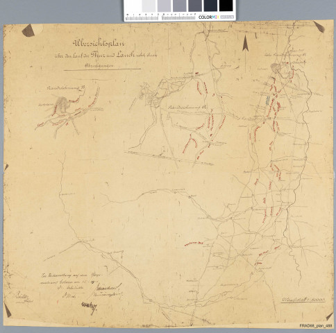 Plan d'ensemble des cours de la Lauch et de la Thur ainsi que leurs dérivations
