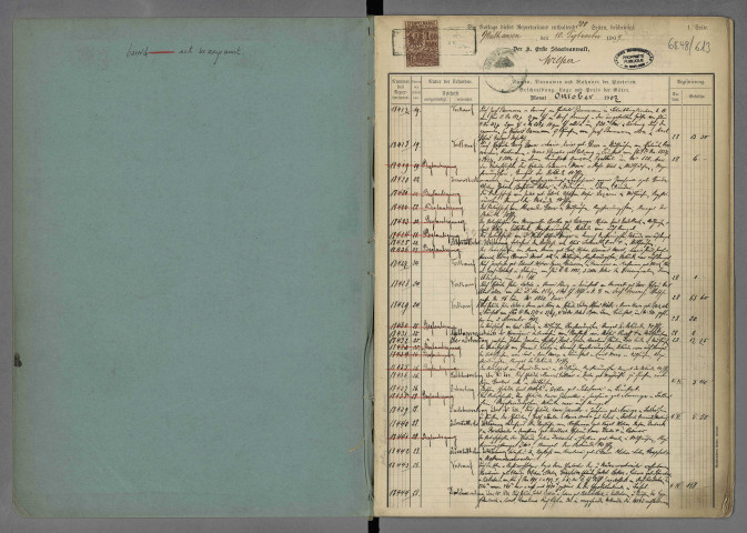 Répertoires chronologiques Me Haase, 19 octobre 1907 - 13 mai 1911 ;
Répertoires chronologiques Me Grossmann, 16 mai 1911 - 11 février 1913