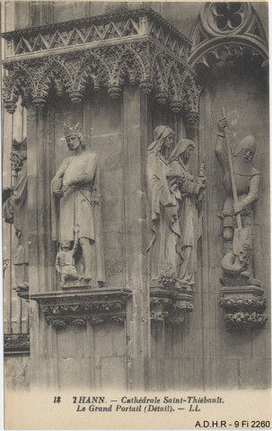 Thann, la collégiale : détail du grand portail